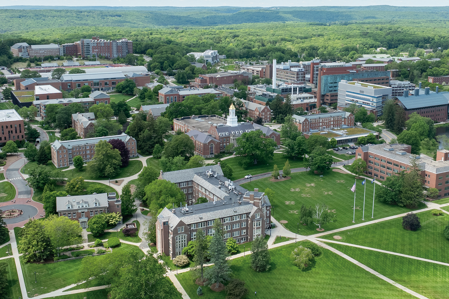 Storrs Campus seen from above via drone